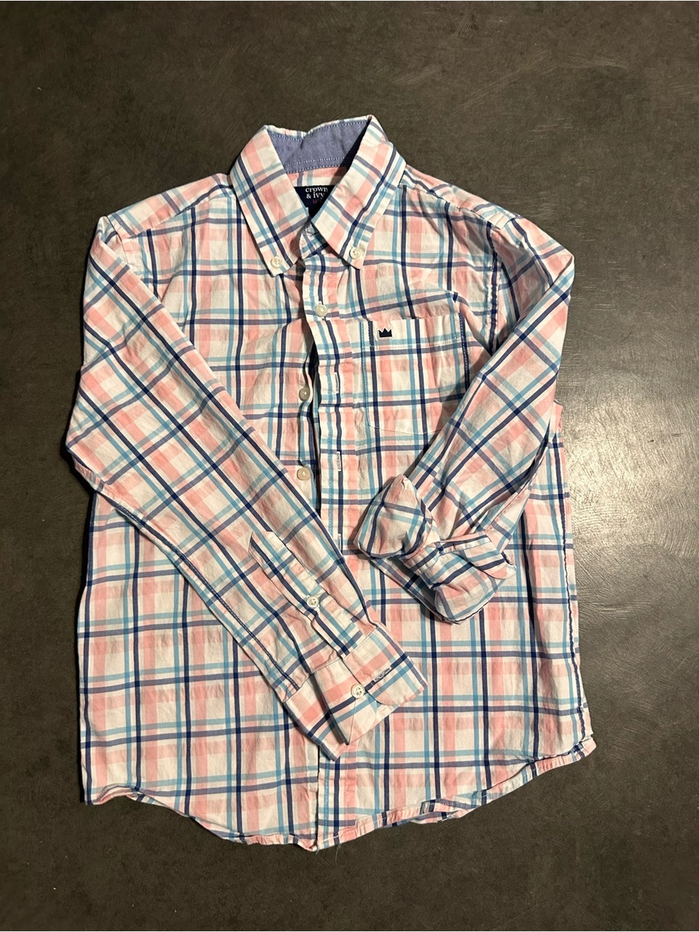 Crown & Ivy Kids Boys Long Sleeve Button Down size S